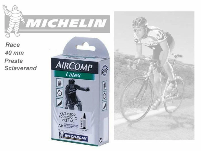 Bikediscount Michelin Aircomp Latex Rennrad Ventil 40mm 1 Bikediscount Michelin Aircomp Latex Rennrad Ventil 40mm