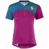 Bikediscount Scott Trail Flow Q-Zip S/sl Damen Shirt Festival Purple/seaport Blue