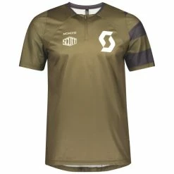 Bikediscount Scott Trail Vertic ZIP Shirt S/sl Green Moss